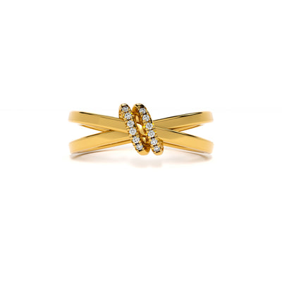 Celestial Knot 9KT Gold Lab Grown Diamond Ring