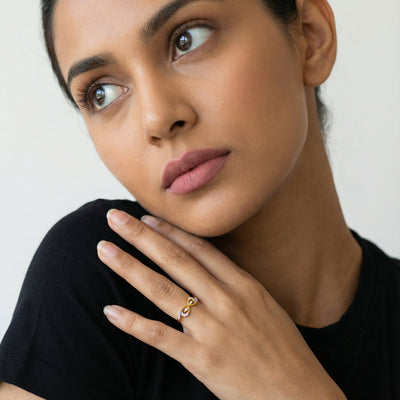 Infinity Twist 9KT Gold Lab Grown Diamond Ring