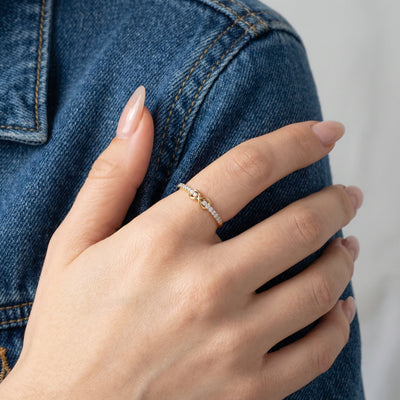 Infinity Link 9KT Gold Lab Grown Diamond Ring