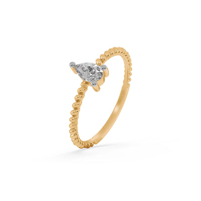 Twist Ray 9KT Gold Lab Grown Diamond Ring