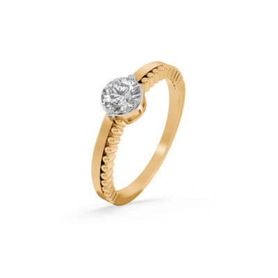 Halo Pinwheel 9KT Gold Lab Grown Diamond Ring