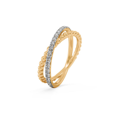 Crossover 9KT Gold Lab Grown Diamond Ring