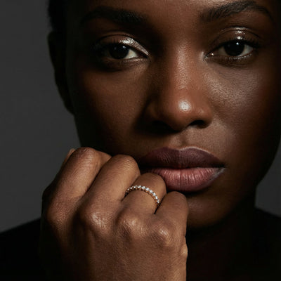 Beaded Band 9KT Gold Lab Grown Diamond Ring