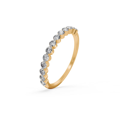 Beaded Band 9KT Gold Lab Grown Diamond Ring