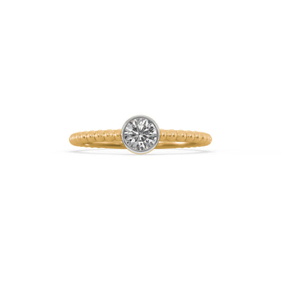 Beaded Halo 9KT Gold Lab Grown Diamond Ring