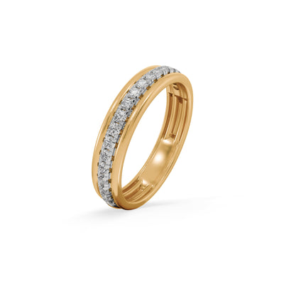 Beaded Edge Blue Stone 9KT Gold Band Ring