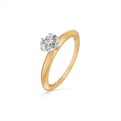 Round Solitaire 9KT Gold Lab Grown Diamond Ring