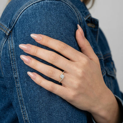 Halo Curve 9KT Gold Lab Grown Diamond Ring