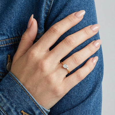 Oval Glow 9KT Gold Lab Grown Diamond Ring