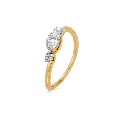 Elegant Luna 9KT Gold Lab Grown Diamond Ring