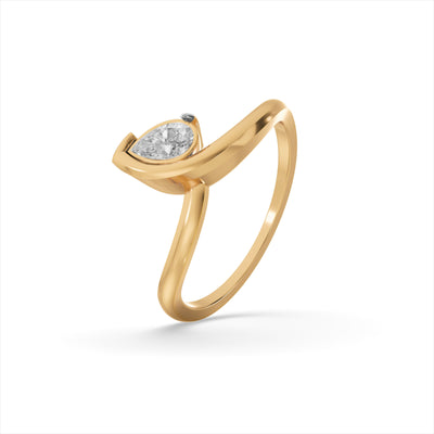 Pear Luxe 9KT Gold Lab Grown Diamond Ring