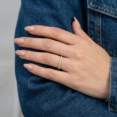 Classic Smooth 9KT Gold Lab Grown Diamond Band Ring