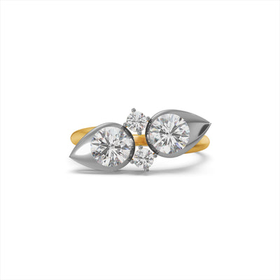 Delicate Petal 9KT Gold Lab Grown Diamond Ring