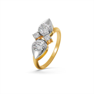 Delicate Petal 9KT Gold Lab Grown Diamond Ring