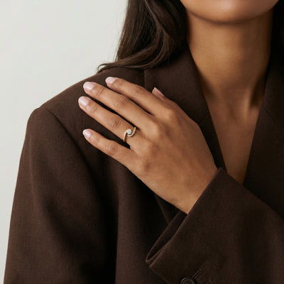 The Auric Wave 9KT Lab Grown Diamond Promise Ring