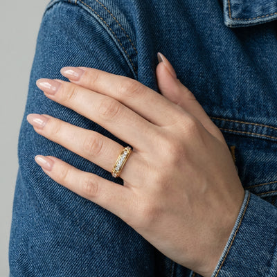 The Orbit Cuff 9KT Lab Grown Diamond Promise Ring