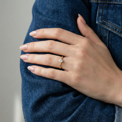 The Rosette Solitaire 9KT Lab Grown Diamond Promise Ring