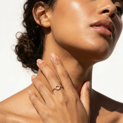 Minimal Circle 9KT Gold Lab Grown Diamond Ring