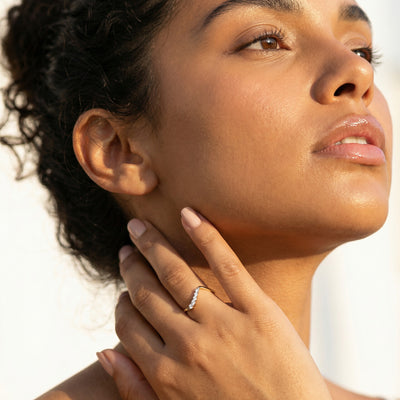 Fluid Curve 9KT Gold Lab Grown Diamond Ring