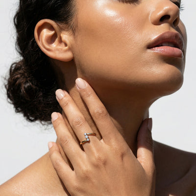 Tri Wrap 9KT Gold Lab Grown Diamond Ring