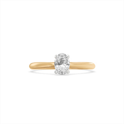 Oval Solitaire 9KT Gold Lab Grown Diamond Ring