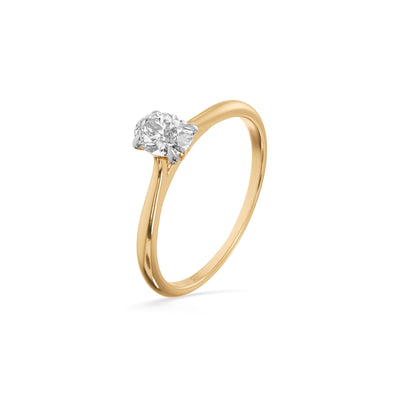 0.5 Carat Oval Solitaire 9KT Gold Lab Grown Diamond Ring