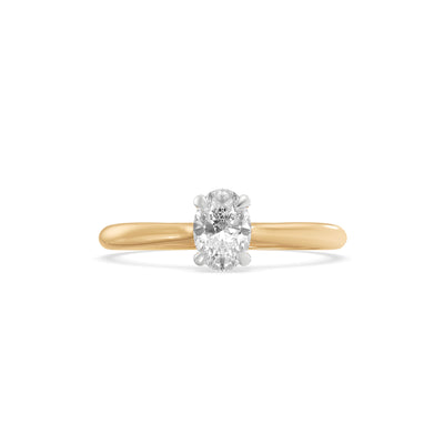 0.5 Carat Oval Solitaire 9KT Gold Lab Grown Diamond Ring