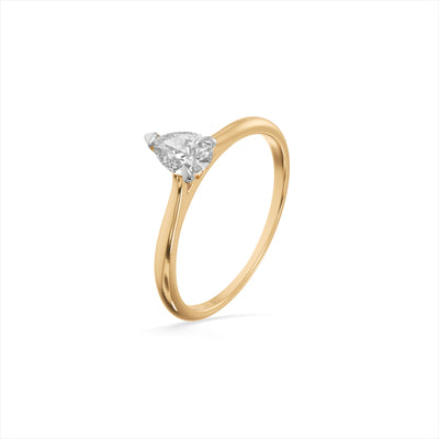Pear Solitaire 9KT Gold Lab Grown Diamond Ring