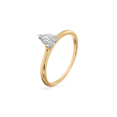 0.5 Carat Pear Solitaire 9KT Gold Lab Grown Diamond Ring