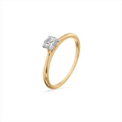 Round Solitaire 9KT Gold Lab Grown Diamond Ring