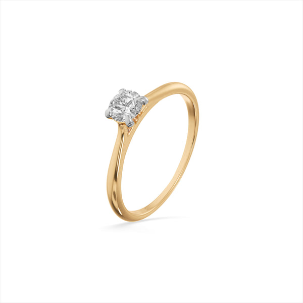 Round Solitaire 9KT Gold Laboratory Grown Diamond Ring