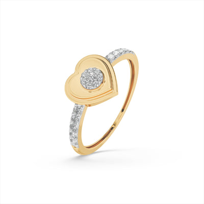 Loveglow Heart 9KT Gold Laboratory Grown Diamond Ring