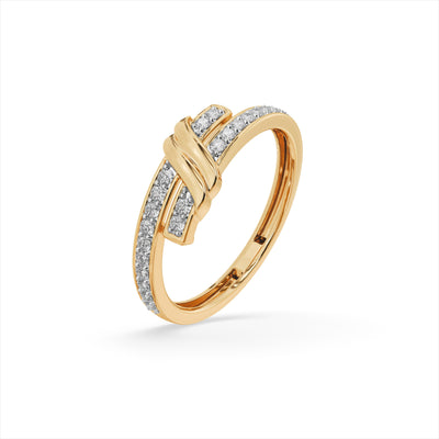 Deco Link 9KT Gold Laboratory Grown Diamond Ring
