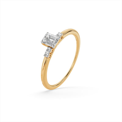 Crosslight Solitaire 9KT Gold Laboratory Grown Diamond Ring