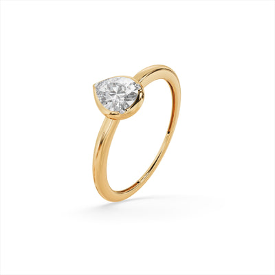 Dewdrop Solitaire 9KT Gold Laboratory Grown Diamond Ring