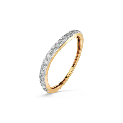 Wave Line 9KT Gold Laboratory Grown Diamond Ring
