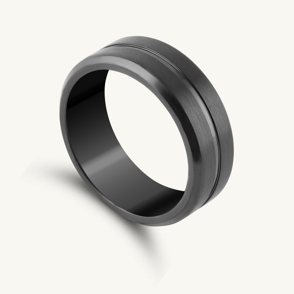 Shadow Forge Black Band Ring