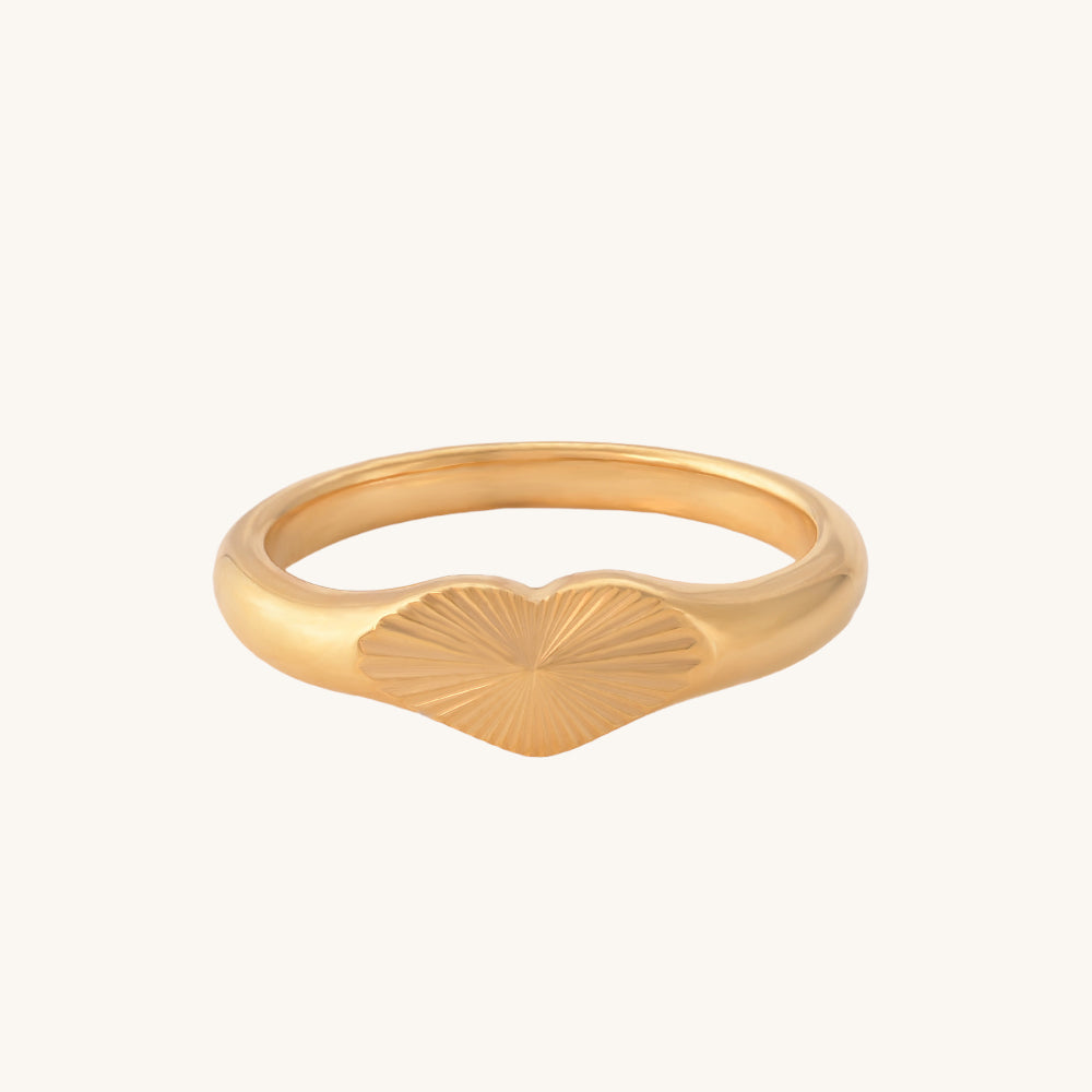 Bold Sunray Heart Ring - view 5