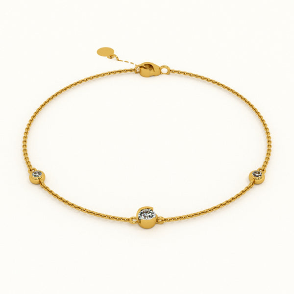 Radiant Trio Lab-Grown Diamond + Gold Vermeil Bracelet | 0.30 carat