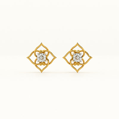 Orna Twist 9KT Gold Lab Grown Diamond Earrings