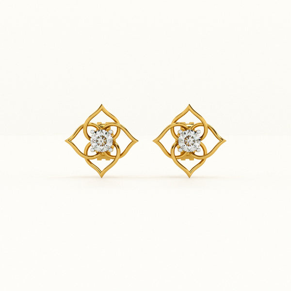 Orna Twist 9KT Gold Lab Grown Diamond Earrings - 1