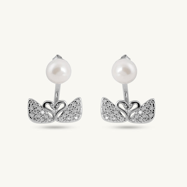 Pearl & Swan 925 Sterling Silver  Earrings