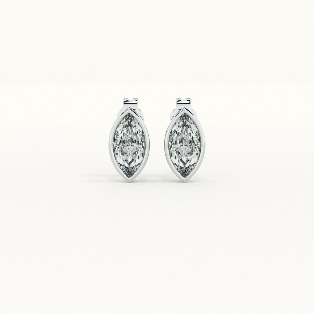 Fairy Light Marquise 925 Sterling Silver Studs