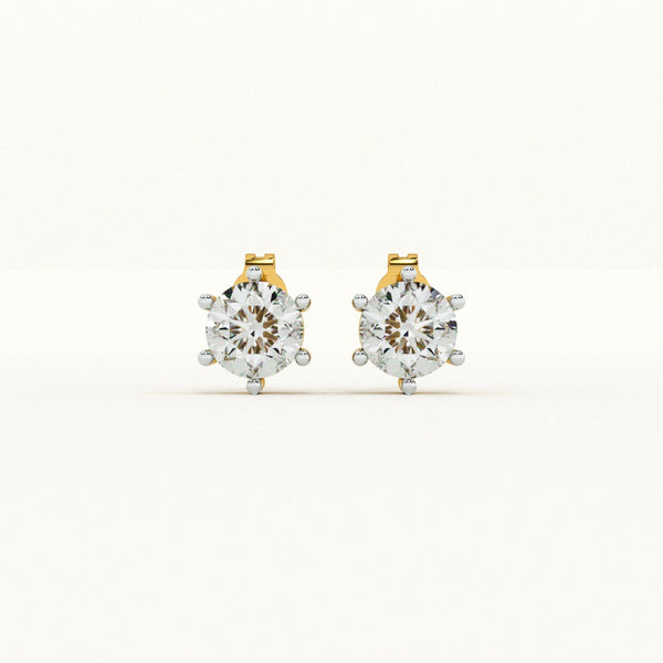 Classic 9KT Gold Lab Grown Diamond Stud Earrings - 1