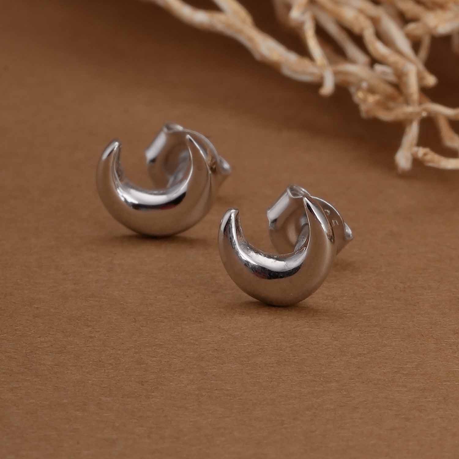 Silver Tusk Septum 925 Sterling Silver Studs - view 5