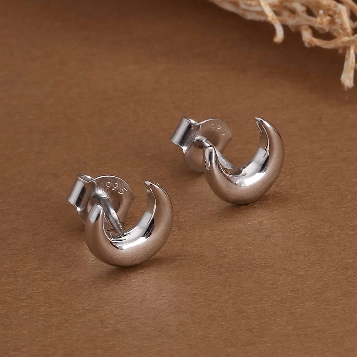 Silver Tusk Septum 925 Sterling Silver Studs - view 7