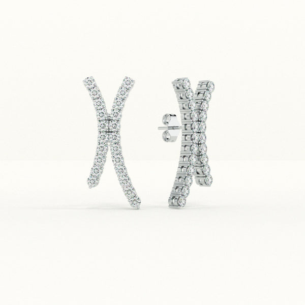 Intersecting Sparkle Stud Earrings