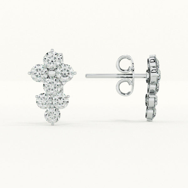 Ice Flower Crystal 925 Sterling Silver Studs