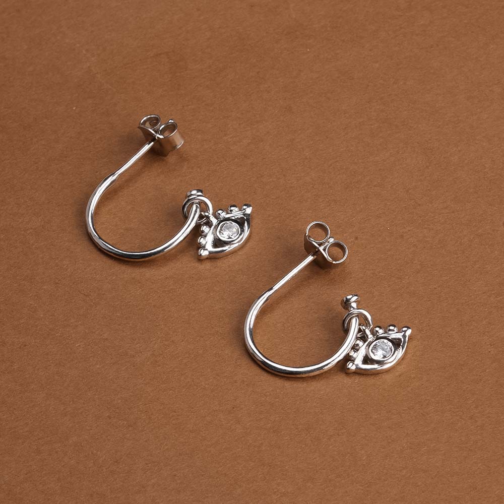 Mystic Eye Charm 925 Sterling Silver Earrings - view 4