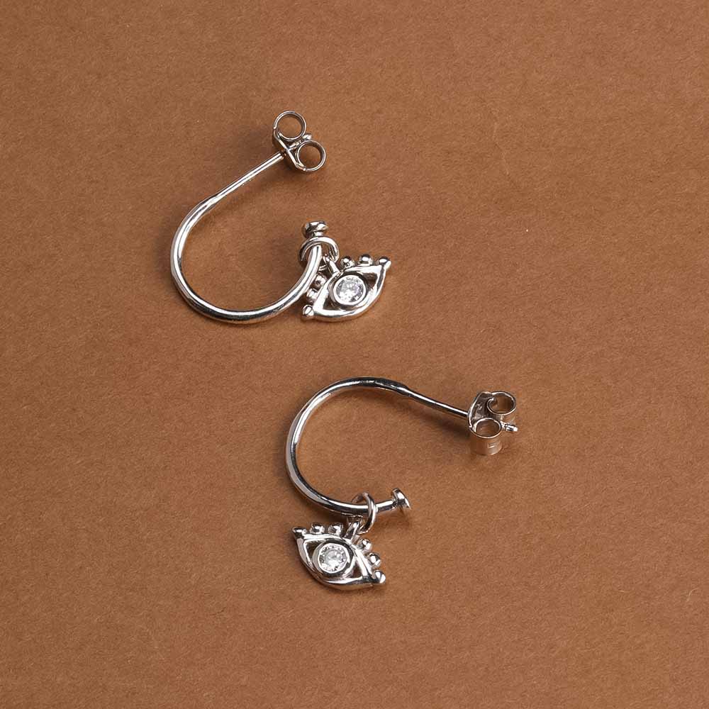 Mystic Eye Charm 925 Sterling Silver Earrings - view 5
